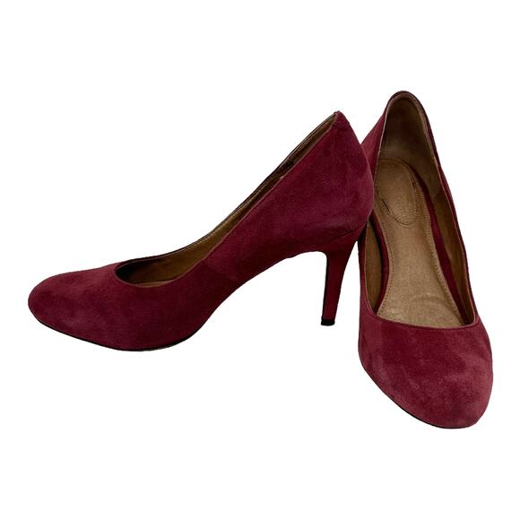 Corso Como lush red/plum red suede pump heel shoes size 6.5 M - Picture 1 of 12
